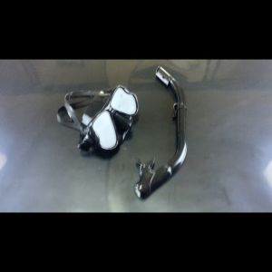 GOGO Semi-dry Snorkeling Set for Adult Snorkel Mask Set AntiSplash Snorkeling Gear Diving Mask Tempered Glass