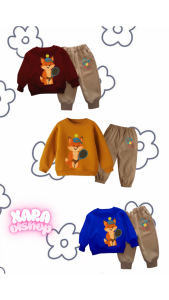 BAJU ANAK SETELAN ANAK PEREMPUAN DAN LAKI- LAKI GAMBAR KARTUN LUCU