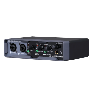 BOMGE USB Audio Interface(24 Bit/192 KHz) with XLR Phantom Power Direct Monitoring Loopback for PC Recording Streaming