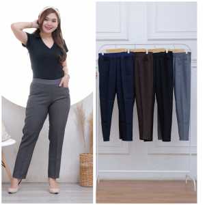 celana kerja wanita pinggang karet celana kantor formal wanita panjang size s m l XL XXL 3xl 4xl 5xl