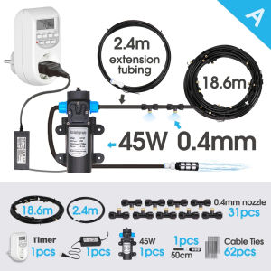 High quality 0.4MM Automatic Timing Cooling Watering System 6/9/12/18/21M Outdoor Garden Irrigation Kit Brass Mist Nozzles Spray