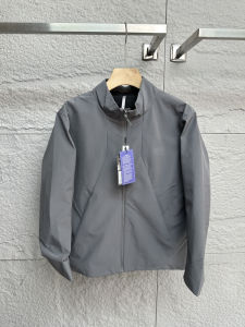 Commute Ready Lightweight Casual Stand Collar Windproof Water Resistant Mens Jacket Outerwear Trendy Polyester Fiber