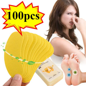 100pcs Shoes Odor Remover Deodorant Patch Lemon Athletes Foot Soothing Insole Stickers Antibacterial Antiperspirant Foot Care