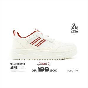 Aerostreet 37-44 Oxford Natural Merah - Sepatu Sneakers