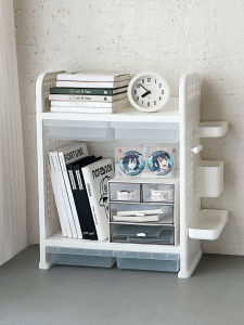 ชั้นวางของสำหรับโต๊ะทำงานแบบติดผนังพร้อมตู้ดึงดูดความจุขนาดใหญ่ ช่องเก็บของหลายชั้นสำหรับจัดระเบียบเอกสารและหนังสือ