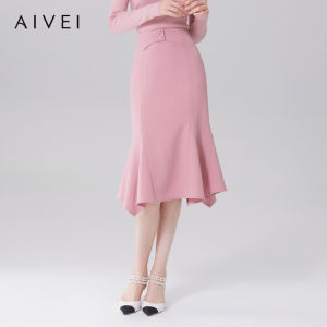 AIVEI | High Waist Over-Knee Flared Hem Dress