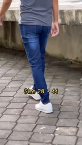 Seluar Jeans Lelaki Slim Fit Kain Bergetah Lambut Pakain Selasa Mens Slim Fit Jeans Super Streachable Size (28-40)