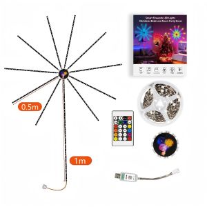 New USB RGBIC Firework Light Smart LED Strip Light Bluetooth APP Control 5V Neon Strip Christmas Party Music Bedroom Decor Light