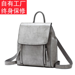 กระเป๋าเป้สะพายหลังผู้หญิงหนังแท้ความจุขนาดใหญ่ กระเป๋าสะพายไหล่แบบสะพายข้างแบบลำลองสำหรับเด็กและเยาวชน