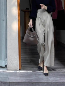 WANGGONGZHU | High Waist Wide Leg Suit Pants Women Casual Nine Points Narrow Version Summer New Loose Drapey Scythe Style Commute Wind