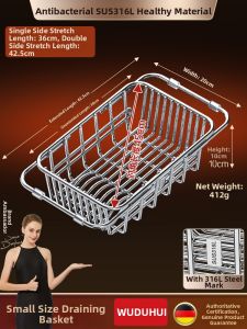 MONLEYTA | Stainless Steel Kitchen Drain Board & Storage Rack