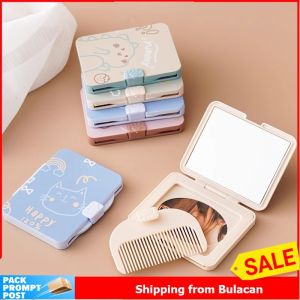 1pcs Folding Random Color Portable Mirror with Comb Set Hair Brush Cosmetic Mirrorr for Travel