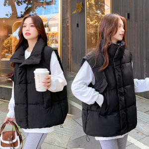 Lightweight down Cotton Vest Womens Autumn Winter Sleeveless Jacket Early Autumn Outerwear Design Trendy Zipper Closure