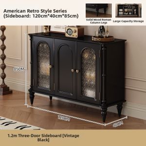 YANGYING | American Retro Coffee Color High-end Living Room Cabinet