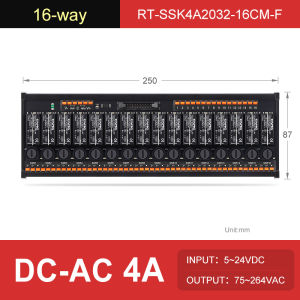 ENMG | ENMG AC Inline 2 4 6 8 10 12 16-Way Solid State Relay Module RT-SSK Non-contact DC PLC AC Amplifier Board 5-24V Fuse Protections