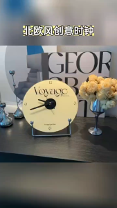 Creative Cream Letter Silent Decorative Wall Clock Stand Clock Home Desktop Ornaments Living Room Porch