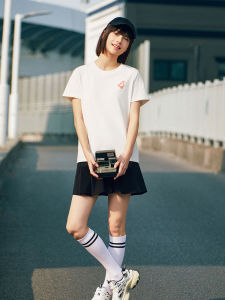 ANTA Women T-shirt Loose Fit Fashion Print Trendy Casual Sports Short Sleeve Tee 962528106 Legit Official Store