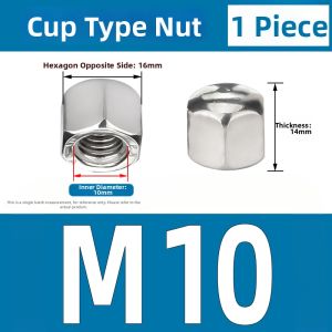 Stainless Steel Cap Hexagonal Low Head Blind Hole Screw Nut