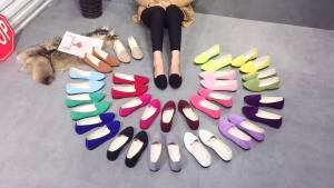 ＜1220＞ 2024 Giày Đơn Nữ Mùa Xuân Và Mùa Thu Giày Bệt Kiểu Mới Màu Kẹo Giày Công Sở Giày Phụ Nữ Mang Thai Ngoại Thương 43 Giày Nữ Cỡ Lớn