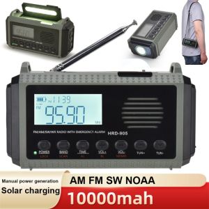 10000MAh Portable Emergency Solar Power Radio Hand Crank AM FM SW NOAA Weather Radio Led Reading Flashlight Phone Power Bank