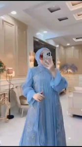 Gamis Kondangan Wanita Terbaru Zhavira Bahan Ceruty Mix Brukat Full Furing Dress Wanita Cantik Kekinian