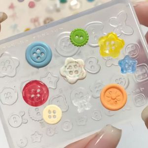 other | Transparent Nail Art Silicone Mold with Gemstone Button Relief Butterfly Knot Design for Nail Decoration