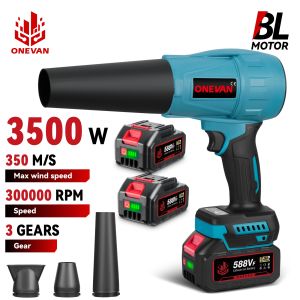 🔥3 Days Delivery🔥Brushless Electric Turbo Blower 3500W Jet Fan 350M/S 4 Nozzles Handheld Leaf Blower Dust Blowing Tool For Makita 18V Battery