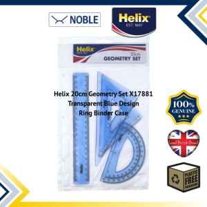 Helix 20cm Geometry Set X17881 | Transparent Blue Design | Ring Binder Case