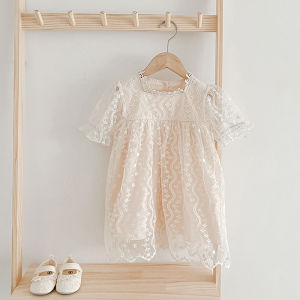 Summer Lace Baby Girls Dress Short Sleeve Dresses Weddings Kids Birthday Party Princess Dress Children Tulle Vestidos Clothes