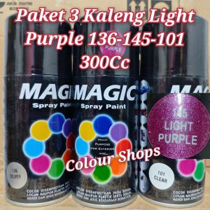 Pilok Pilox Pylox Cat Magic Paket 3 Kaleng Light Purple 145 Primer Grey 120 Clear 101 300Cc