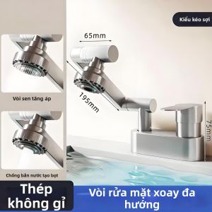 CHIZHIDU | Bộ Vòi Rửa Chậu Nóng Lạnh Inox Trên Bàn