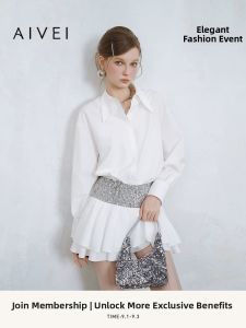 AIVEI | Unique Stylish Glitter Shirt Dress