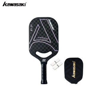 Kawasaki | Vợt Cầu Lông Kawasaki Aurora Pro Pickleball Khung Không Viền Bằng Sợi Carbon Nguyên Chất Kích Thước 425x185x16mm Điểm Đánh Bóng Lớn Hơn Dành Cho Huấn Luyện Nâng Cao Màu Đen Tím/đen Vàng