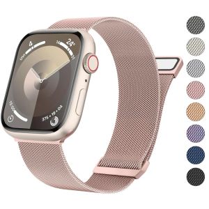 Milanese Loop สําหรับ Apple Watch band 44 มม.45 มม.40 มม.41 มม.46-42 มม.Pride สร้อยข้อมือ iWatch Series 9 8 7 6 SE 5 4 10 ultra 2 49 มม.
