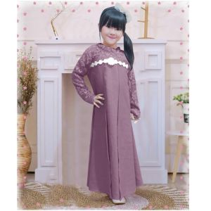 Gamis Anak Perempuan Kekinian Maxi Rosilia Kids 4-12 Tahun Matt Moscrepe Model Terbaru Anak Tanggung fashion viral kekinian Good Quality Premium