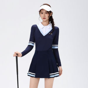 ผลิตภัณฑ์ใหม่สำหรับฤดูใบไม้ร่วงและฤดูหนาวกอล์ฟเสื้อยืดแบบติดกระดุมแขนยาวของผู้หญิงที่มีดีไซน์หลากสีในรูปแบบขั้นสูงคุณภาพสูงกันความชื้นและระบายอากาศได้ดีกระโปรงใส่สบายสำหรับกลางแจ้งลำลองและกระโปรงเครื่องแต่งกายแนวกีฬา