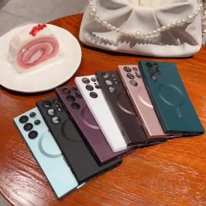 Ốp Lưng Điện Thoại Chống Chói Mờ Cho Samsung Galaxy S25/S24/S23/S22/S21 Plus Note 20 Ultra FE - Hỗ Trợ Sạc Không Dây Từ Tính Magsafe Chống Sốc