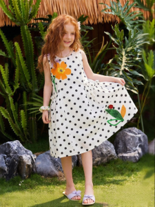 PPTOWN | White Polka Dots Sleeveless Tank Dress
