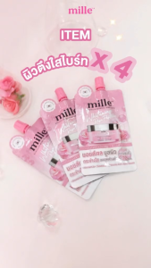 🔥แท้/ถูกที่สุด/ไลฟ์ทุกวัน🔥(กล่องx6ซอง) MILLE WHITENING ROSE PEPTIDE 9 COMPLEX GEL CREAM 6g.