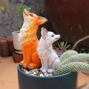 Bình Hoa Hình Sói Đuôi Chín Trong Vườn Ngoài Trời Mô Phỏng Sinh Động Trang Trí Cảnh Quan Nhỏ Bằng Nhựa Thủ Công Trang Trí Nhà