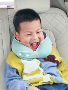 Childrens Memory Foam Neck Pillow U-Shaped Travel Pillow Portable Car Airplane Sleep on Belly Cool Sensation Pillow