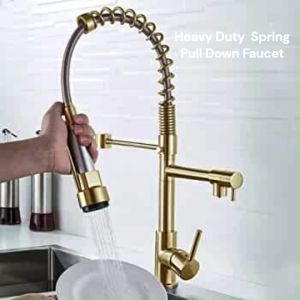 Heavy Duty Spring Pull Down Kitchen Faucet 304 Stainless Hot and Cold / 2 in 1 Kitchen Faucet