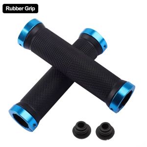 2Pcs MTB Bicycle Handlebar Grips Set Rubber Anti-Slip Double Lock-on Alloy Cycling Sleeve BMX Road Bike Accessories Soft Comfort