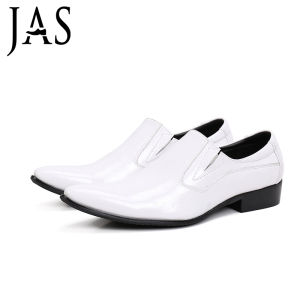 Korean Style Mens Leather Shoes Pointed Toe Casual Fashion Wedding Shoes Leather Material Comfortable Breathable for Youth
