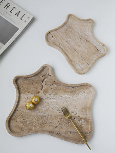 จัดวางตกแต่งบ้าน สตางค์ ไม่สมมาตร หินธรรมชาติ จานใส่ผลไม้ เครื่องประดับสำหรับตกแต่งโต๊ะ เรียบหรู จัดเก็บบนพื้น ชาม