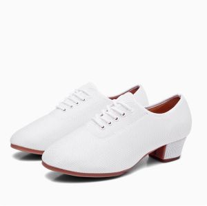 เต้นซัลซ่าห้องบอลรูมละตินเต้นรำรองเท้าแจ๊สผู้หญิงรองเท้าส้นสูงผู้หญิงรองเท้าผ้าใบทรงยอดนิยมทันสมัยสำหรับฝึกปฏิบัติผู้หญิง