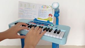 New Mainan Piano Elektrik Anak Ditambah Microphone dan Kursi Duduk / Keyboard Elektrik Mainan Edukasi Piano Anak / Piano Mainan Musik Anak / Piano Elektrik / Alat Musik Piano