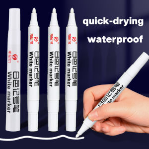 Hami 10Pcs/Box White Marker Quick Dry Waterproof Permanent Pen Stationery