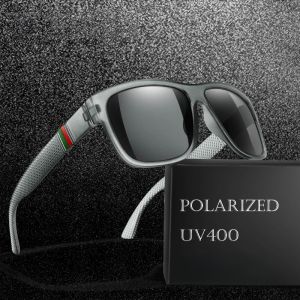 Classic Men Square Polarized Fishing Sunglasses Outdoor Driving Cycling Running Goggles Vintage Large Frame UV400