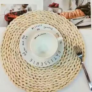 QB Japanese-style Home Natural Corn Husk Handmade Straw Plate Tea Table Place Mat Tikar pinggan mangkuk ratan coaster